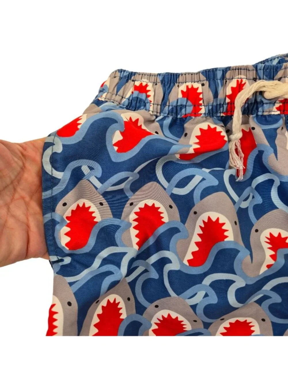 Hanna Andersson Shark Print Boy's Swim Trunks Size HA 150/US 12